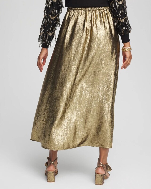 Metallic Satin Maxi Skirt - image 3